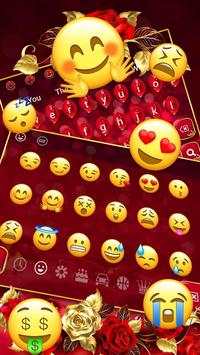 Luxury Rose Red Keyboard screenshot 3
