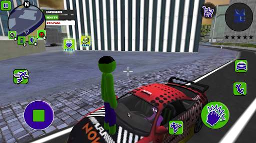 Incredible Green Monster Stickman Rope Hero screenshot 4