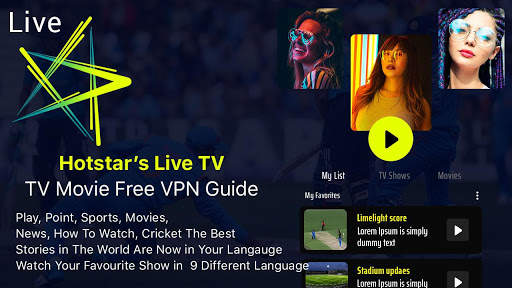Free Hot star VIP Free TV Show Guide screenshot 1