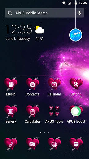 Pink lovely heart wallpaper & theme screenshot 1