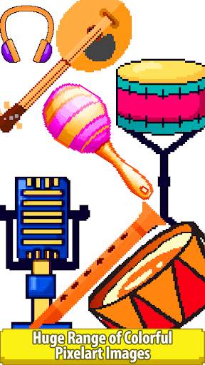 Musical Instruments Pixel Art - Color by Number screenshot 2