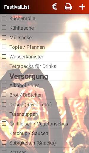 Festival Packing List скриншот 1