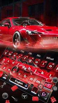 Tema della tastiera auto sportiva rossa da corsa screenshot 2