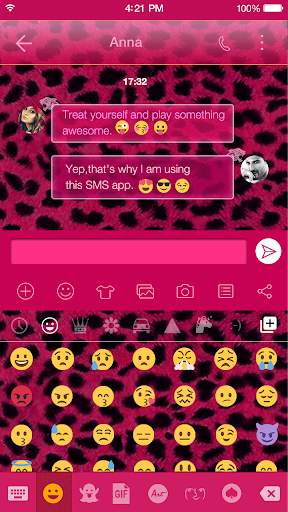 Pink Cheetah Emoji Keyboard स्क्रीनशॉट 3