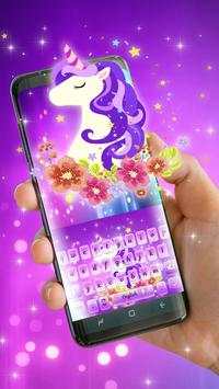 Purple Galaxy Unicorn Keyboard Theme screenshot 1