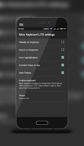 Mizo Keyboard LITE screenshot 4