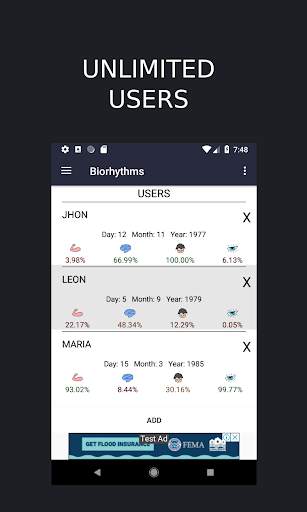 My Biorhythms are Human biorhythms. screenshot 1