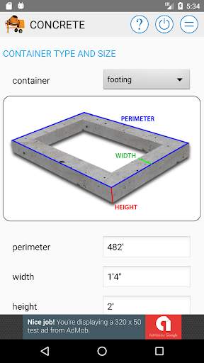 Concrete Calculator Free screenshot 2