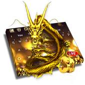 3D Live Gold Dragon Keyboard 10001002