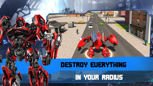 Flying Robot Car Simulator: Real Rope hero game screenshot 2
