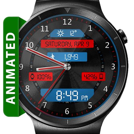 Black Metal LED HD WatchFace Widget Live Wallpaper 5.1.0