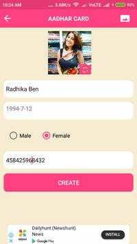 Fake Aadhar Card Maker Prank screenshot 2