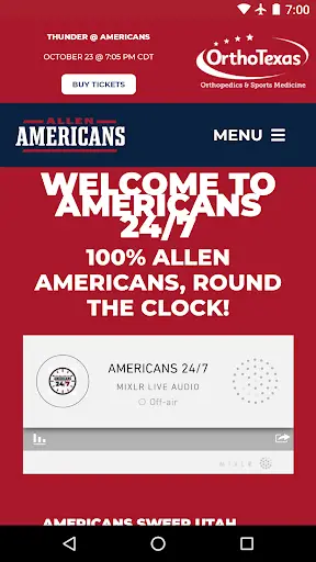 Allen Americans App screenshot 2
