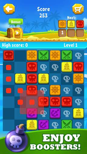 Pirate's Dice: Connect 4 in a row, random dice 7x7 screenshot 2