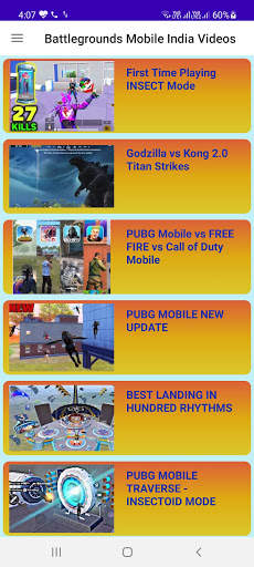 Battlegrounds Mobile India Videos screenshot 1