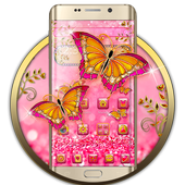 Pink Glitter Butterfly Theme icon