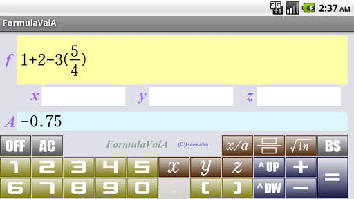 FormulaValA screenshot 2