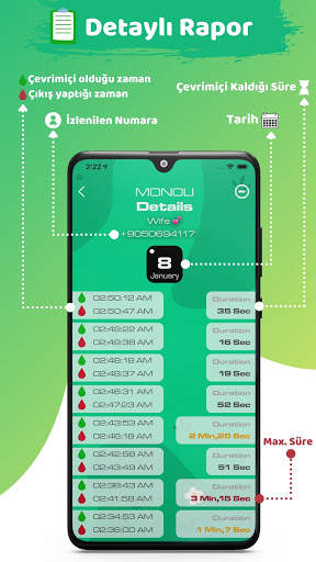 Monoli | Whatsapp Çevrimiçi Takip, Son görülme screenshot 3