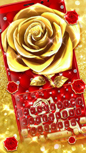 Diamond Gold Rose Keyboard screenshot 1
