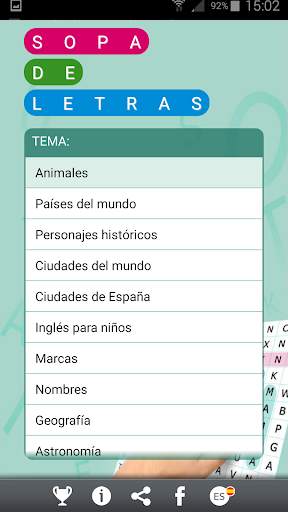 Sopa de letras en español screenshot 2
