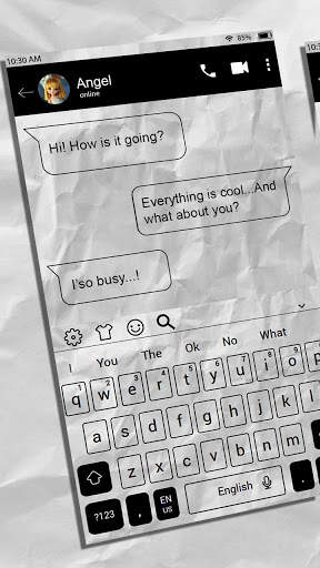 Crumpled Paper SMS Keyboard Theme screenshot 1