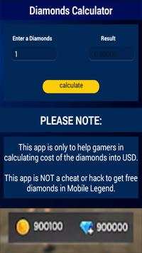 Diamonds Calc for Mobile Legend bang bang Free screenshot 3