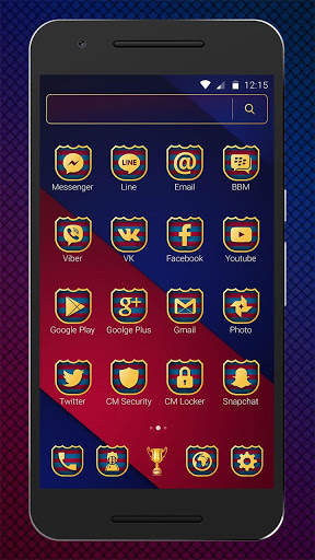 3D Gold Balls in Barcelona Launcher Theme screenshot 2