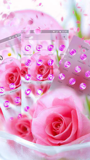 Pink Beautiful Rose Love Theme screenshot 1