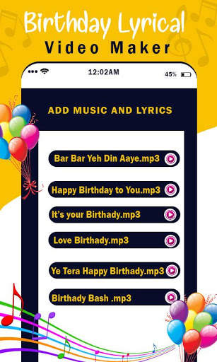 Birthday Lyrical Video Maker screenshot 2