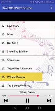 Taylor swift songs screenshot 3