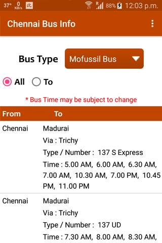 Chennai Bus Info screenshot 1
