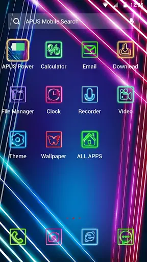 Blue Purple Neon APUS Launcher theme screenshot 2