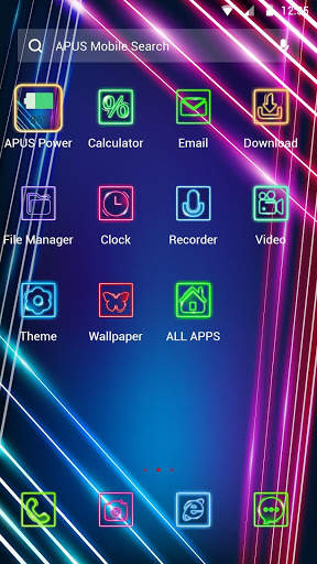 Blue Purple Neon APUS Launcher theme screenshot 2