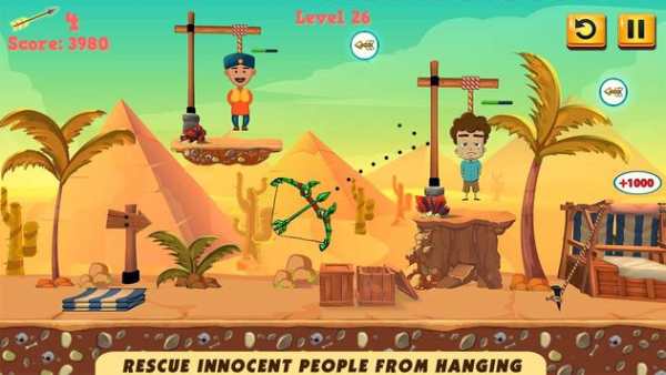 Gibbets Rescue Master - 2d Archery Challenge screenshot 1