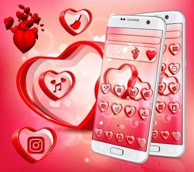 3D Love Heart Launcher Theme screenshot 1