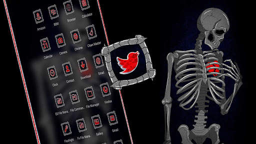 Broken Heart Skeleton Launcher Theme screenshot 4