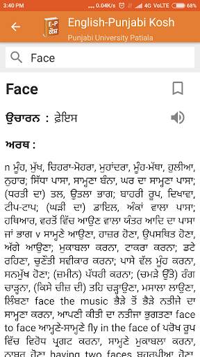 English to Punjabi Dictionary- Punjabi University screenshot 4