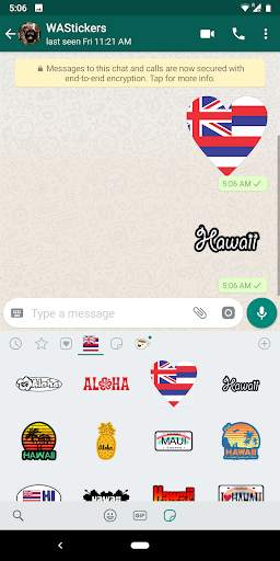 Hawaii stickers for WhatsApp WAStickerApps TexMoji screenshot 6