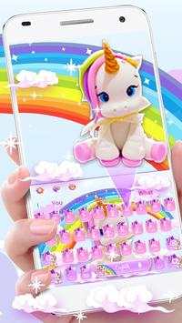 Cute Rainbow Unicorn Smile Keyboard screenshot 2