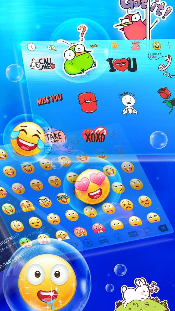 Messenger SMS - 3D Ocean Theme, Call app, Emojis screenshot 3
