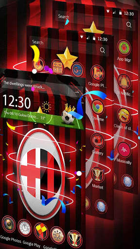 3D Milan Football Red theme screenshot 4