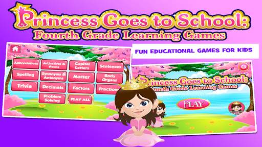 Princess 4th Grade Games screenshot 1