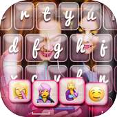 Photo Keyboard with Stylish Font and Emoji logo