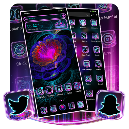 Trippy Art Neon Launcher Theme icon