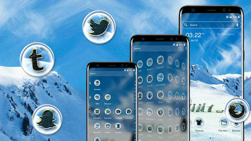 Ice Penguin Launcher Theme screenshot 2
