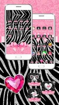 Zebra Launcher Pink Bow Theme screenshot 4