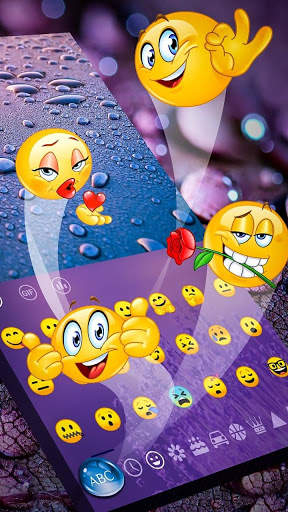 Lavender Water Drop Keyboard Theme screenshot 3