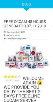 Free CCcam Server 48 Hours Generator 3 تصوير الشاشة