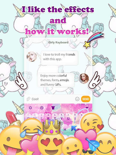 Glitter Unicorn Keyboard Theme for Girls screenshot 2