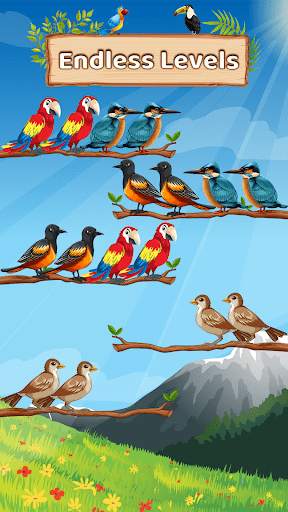 Bird Sort Color Puzzle Game screenshot 1